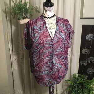 Ana sheer tie waist top